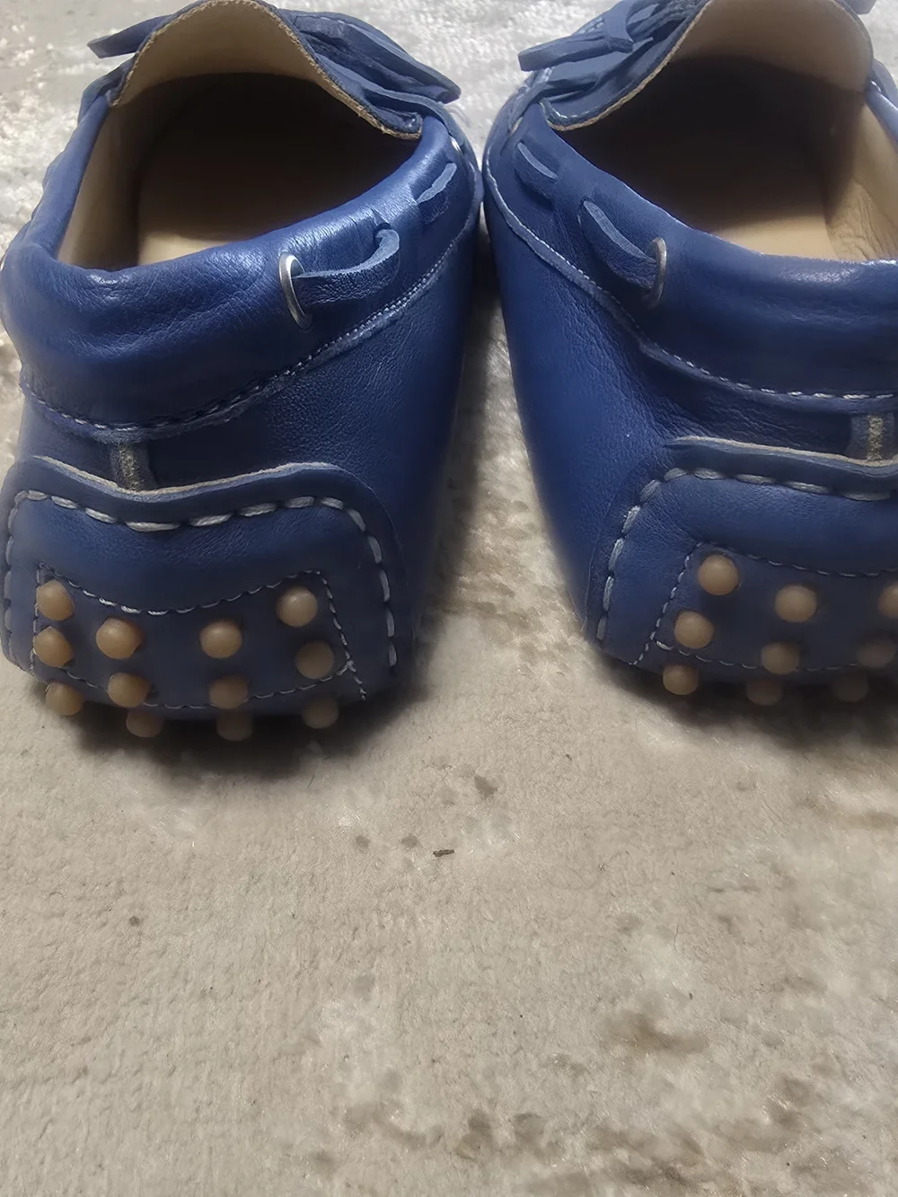 Niccolo Vacari Blue Leather Driving Loafers -